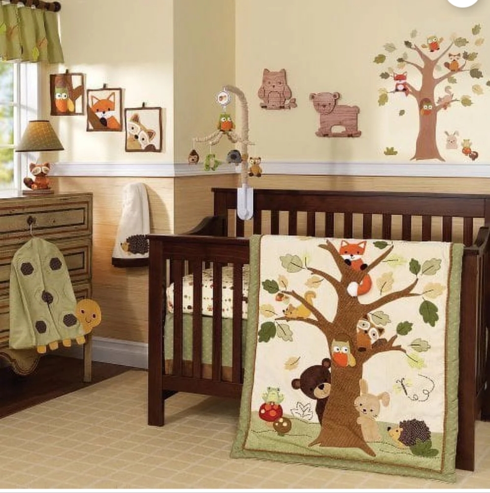 Lamb & Ivy Echo 8 piece crib set w/lamp